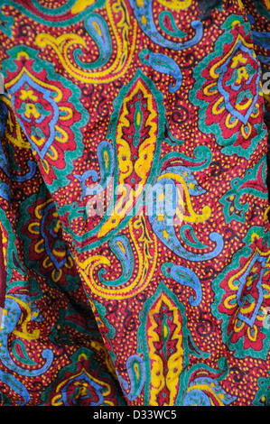 Multi-coloured material originally designed and produced in Paisley, Scotland, UK Stock Photo