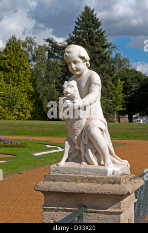 Statue at Wrest Park, Silsoe, Bedfordshire. A 90 acre park and gardens with a French-style mansion Stock Photo