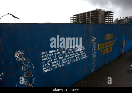 Abandoned premises of the planned new headquarters of Anglo Irish Bank at Spencer Dock, Dublin, Ireland. Stock Photo