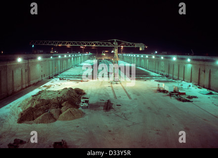 Dubai UAE Dry Dock At Night Stock Photo