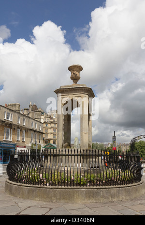 Mineral water fountain by Italian sculptor Stefano Valerio Pieroni sited on Terrace Walk in Bath. Stock Photo