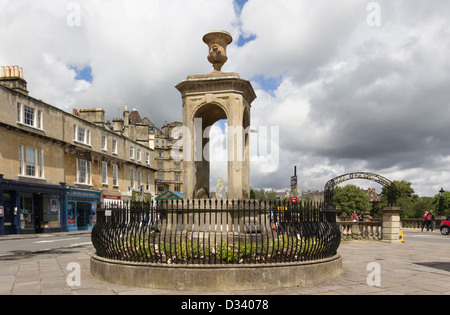 Mineral water fountain by Italian sculptor Stefano Valerio Pieroni sited on Terrace Walk in Bath. Stock Photo