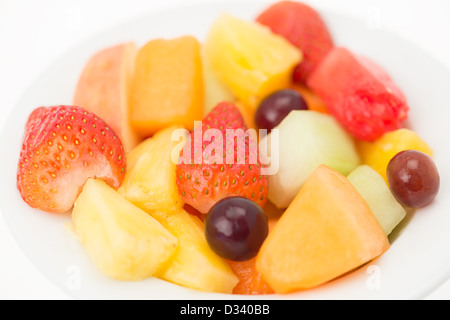 Exotic fruit salad - brightly lit studio shot Stock Photo