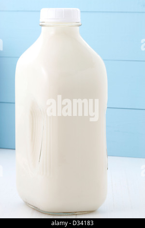 Delicious, nutritious and fresh half gallon Milk Bottle. Stock Photo