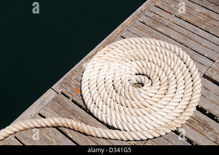 Boat rope coiled Stock Photo