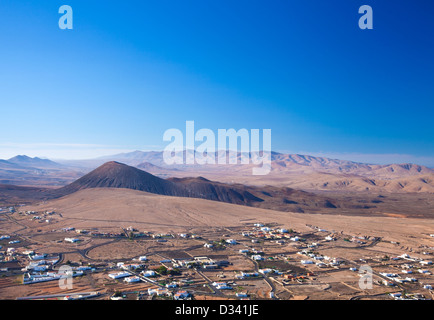 Inland Fuerteventura, village of Tindaya seen from the mountain bearing the same name Stock Photo