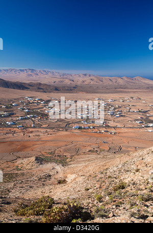 Inland Fuerteventura, village of Tindaya seen from the mountain bearing the same name Stock Photo