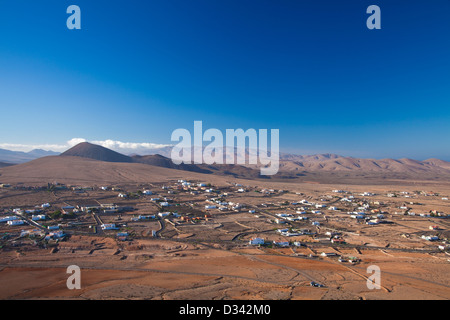 Inland Fuerteventura, village of Tindaya seen from the mountain bearing the same name Stock Photo