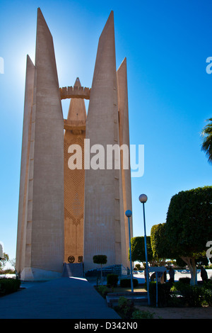 Egyptian-Russian Friendship Monument commemorating completion of Aswan High Dam, Egypt based on the 5 petals of the lotus flower Stock Photo