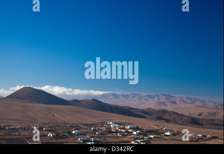 Inland Fuerteventura, village of Tindaya seen from the mountain bearing the same name Stock Photo