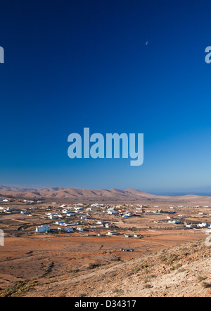 Inland Fuerteventura, village of Tindaya seen from the mountain bearing the same name Stock Photo