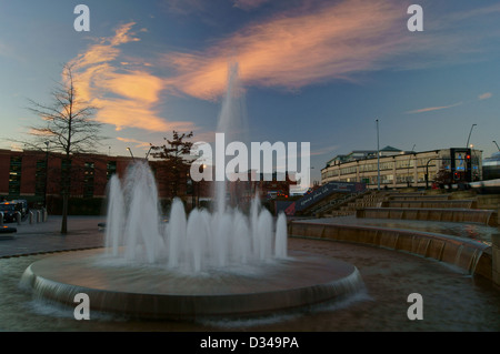 Sheaf Square Water Feature, Sheffield,South Yorkshire Stock Photo