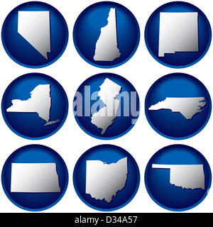 Nine United States Buttons Stock Photo
