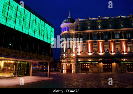 Crucible and Lyceum Theatres at Night,Sheffield,South Yorkshire Stock Photo