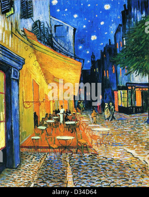 Vincent van Gogh: Cafe Terrace, Place du Forum, Arles. 1888. Oil on canvas. Rijksmuseum Kröller-Müller, Otterlo, Netherlands. Stock Photo