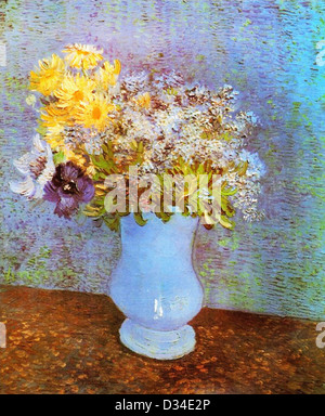 Vase With Daisies 1887; Paris, France By Vincent Van Gogh Stock Photo 