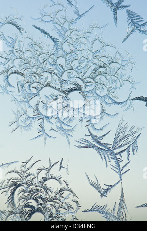 abstract frosty pattern on glass Stock Photo