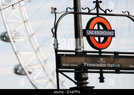 Close up of The London Eye, height of 135 metres and the biggest Ferris wheel in Europe. [ Editorial use only ] Stock Photo