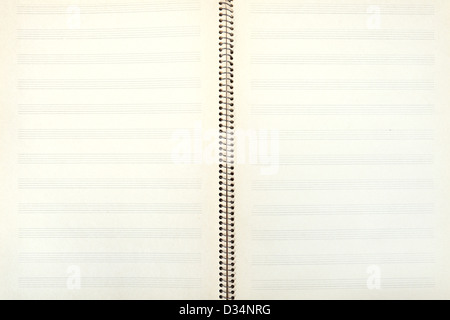 background from retro two-page spread of old music book Stock Photo