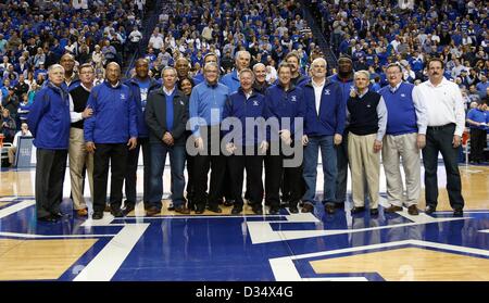 Feb. 9, 2013 - Lexington, KY, USA - Members of the 1978 National Championship team were recognized during a time out for their 35th anniversary as Kentucky played Auburn  on February 9, 2013 in Lexington, Ky. Photo by Mark Cornelison | Staff (Credit Image: © Lexington Herald-Leader/ZUMAPRESS.com) Stock Photo