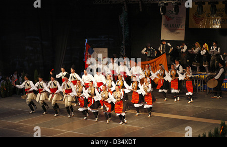 Serbian folk dance performance in Olsztyn, Poland Stock Photo