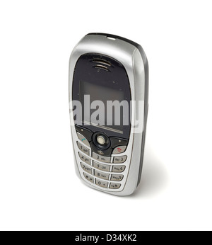 Old mobile phone isolated on white background Stock Photo