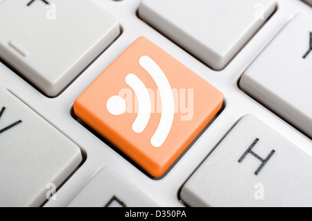 RSS on keyboard Stock Photo