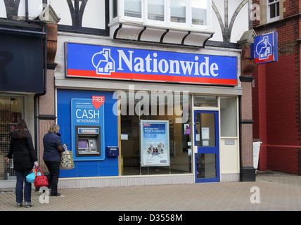 a branch of nationwide building society along the 'high street' in burgess hill Stock Photo