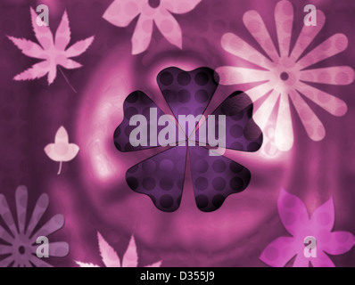 Flowers & Leafs - background Stock Photo
