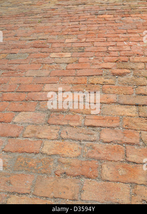 brick road or brick wall for textured background Stock Photo