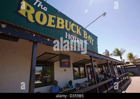 The historic 1890 Roebuck Bay Hotel & Pub is a landmark institution in Broome, Western Australia. Stock Photo