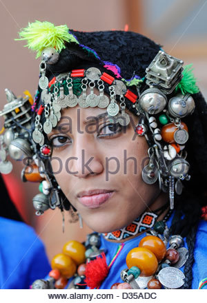 Portrait of a woman Berber Wearing traditional jewelry Morocco Stock ...