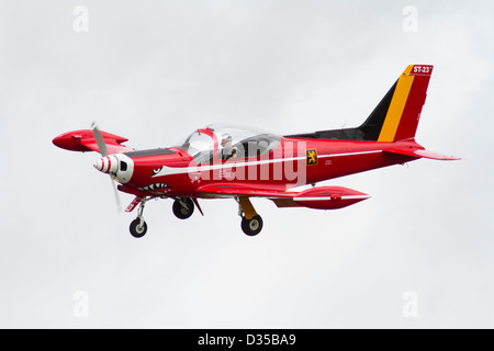 Belgian Air Force Red Devil Aerobatic display team aircraft in flight Stock Photo