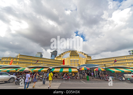 Central Market in Phnom Penh, Cambodia Stock Photo