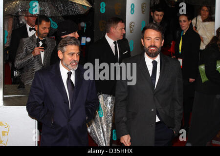 London, UK, 10th February 2013: George Clooney; Ben Affleck arrive for the EE British Academy Film Awards - Red Carpet Arrivals Stock Photo