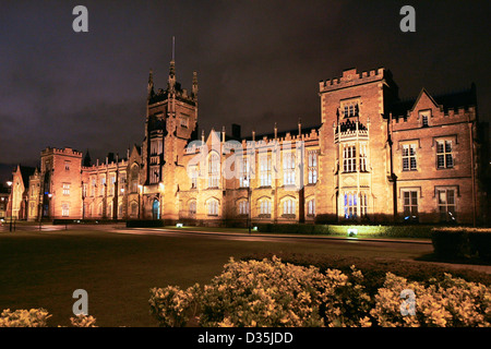 8th December 2012, Night View of  Lanyon Building, Queens University, Belfast, Night view Stock Photo