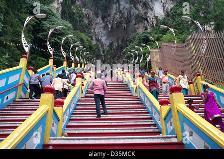 Walking up the steps to the Batu Caves Hindu Temple during the ...
