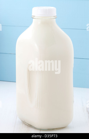 Delicious, nutritious and fresh half gallon Milk Bottle. Stock Photo