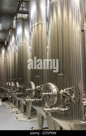 Modern Winery Steel Tanks Stock Photo