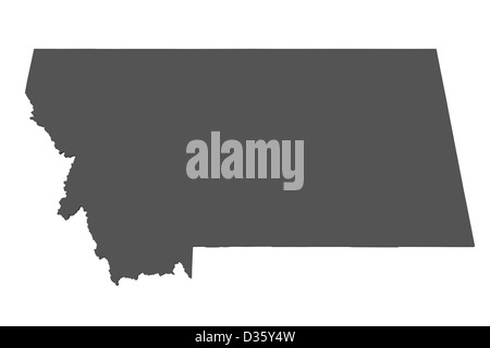 Map of the state of Montana - USA Stock Photo