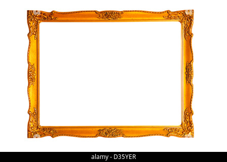 antique golden decorated picture frame Stock Photo