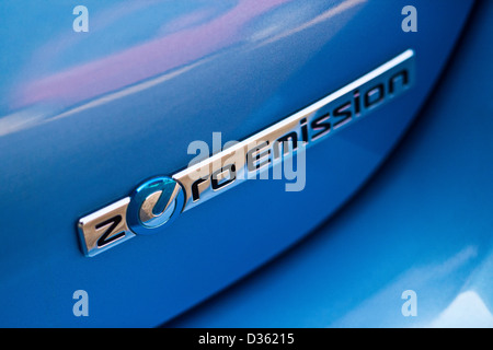 Nissan Leaf zero emissions electric car, Winchester, UK, 28 04 2011 Stock Photo