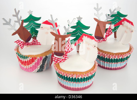 CHRISTMAS CUPCAKES Stock Photo