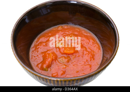 Hot Spicy Tomato Salsa In A Bowl Stock Photo