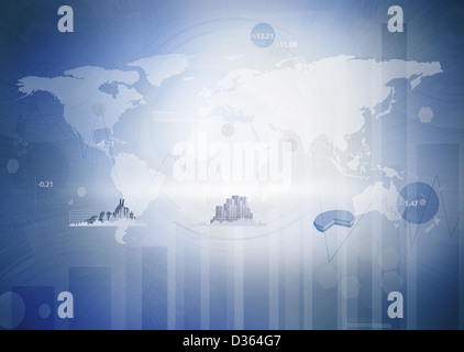 Digital background with the world map Stock Photo