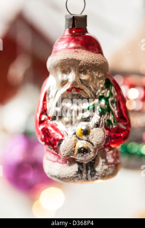 Christmas Ornaments on Modern Holiday Tree Stock Photo