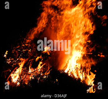 Flames fire burning conflagration inferno Stock Photo