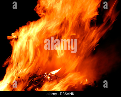 Flames fire burning conflagration inferno Stock Photo