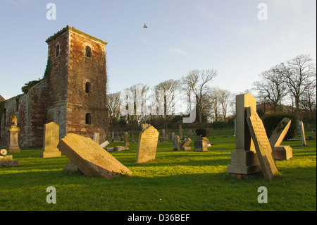 The ruin of the old parish kirk (church) and graveyard in North Berwick, East Lothian, Scotland.
