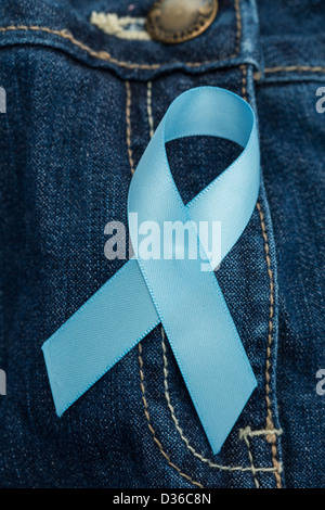 Blue ribbon for prostate cancer awareness Stock Photo